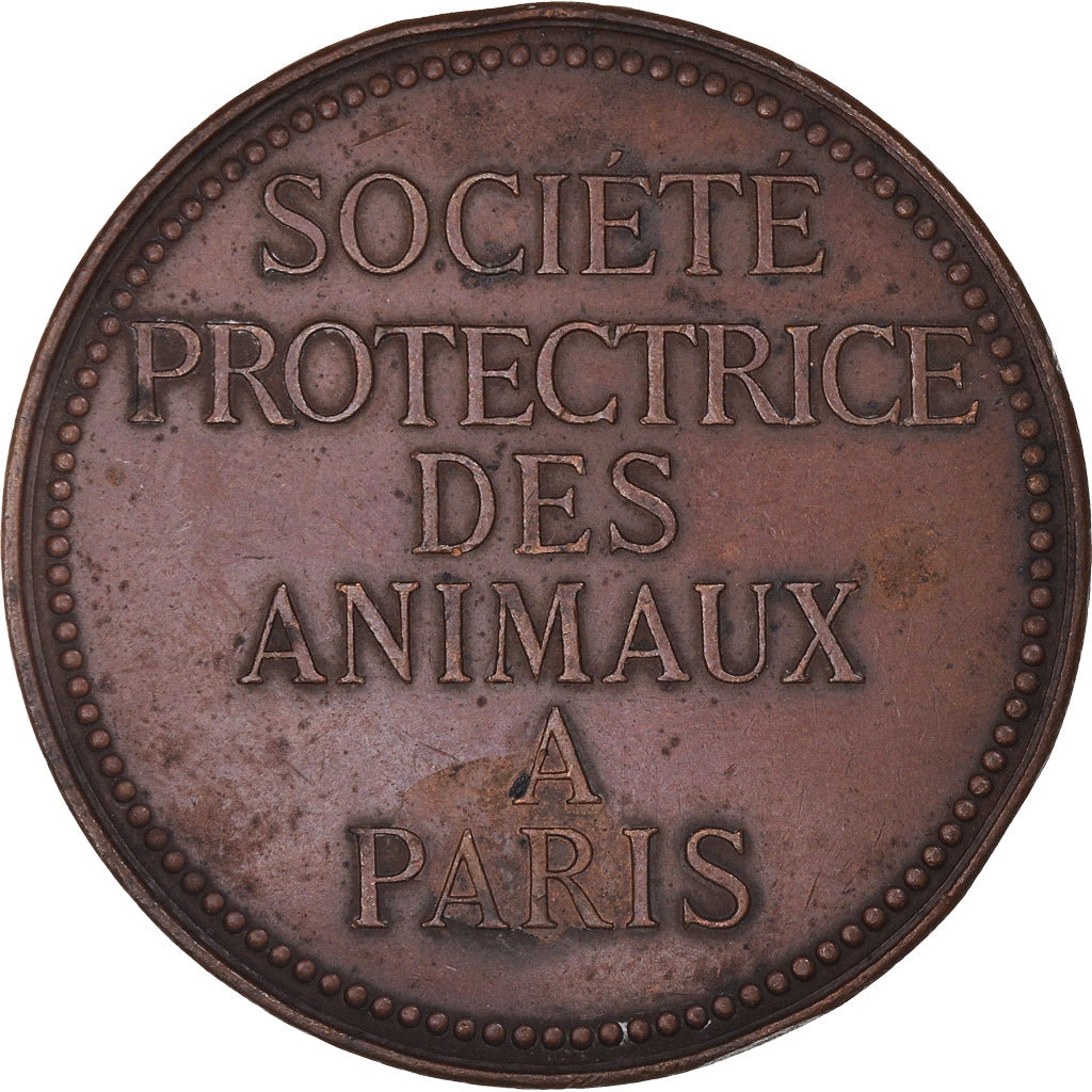 Francia, medalla, Société Protectrice des Animaux, Paris, 1891, Cobre, MBC+