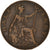 Moneda, Gran Bretaña, George V, 1/2 Penny, 1917, BC+, Bronce, KM:809