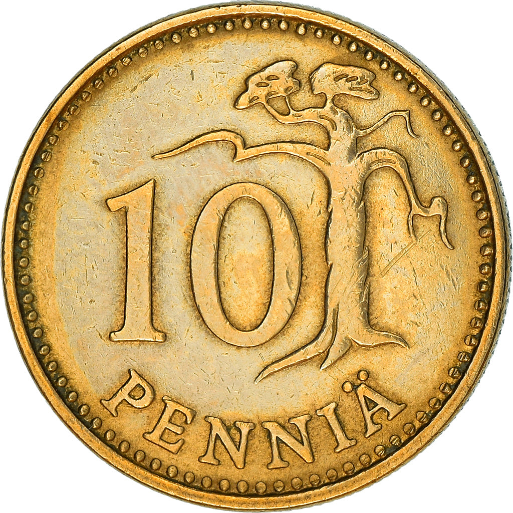 Munten, Finland, 10 Pennia, 1971, FR+, Aluminum-Bronze, KM:46