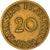 Moeda, SARRE, 20 Franken, 1954, Paris, VF(30-35), Alumínio-Bronze, KM:2