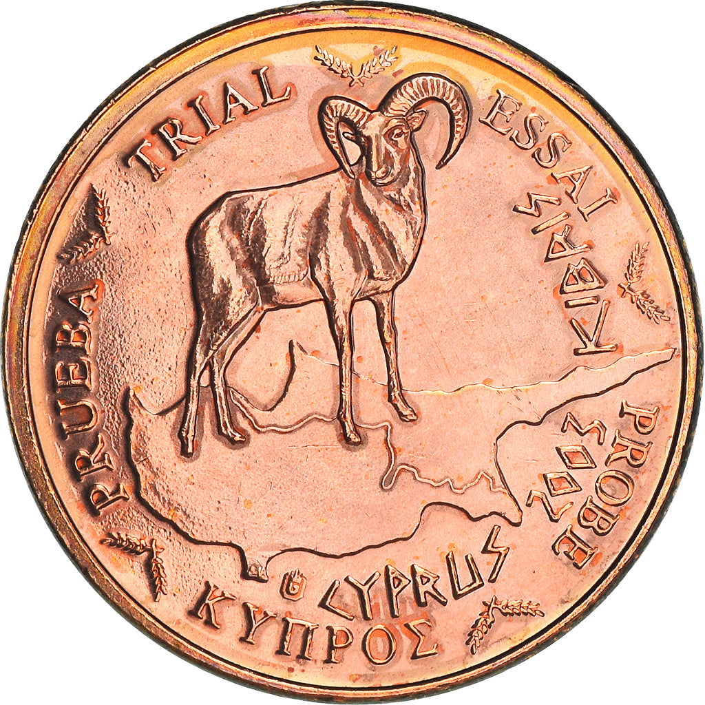 Cyprus, 5 Euro Cent, 2003, unofficial private coin, AU(55-58), Copper Plated