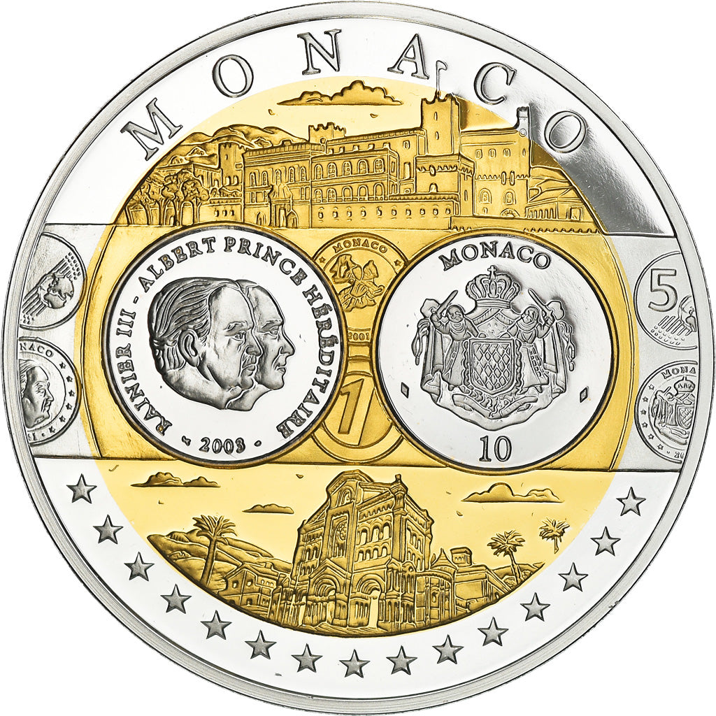 Monaco, Medal, Europe, Rainier III-Albert, 2003, MS(64), Silver
