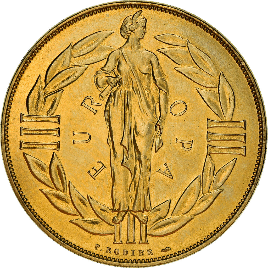 France, Medal, Ecu Europa, 1979, Rodier, MS(65-70), Gilt Bronze