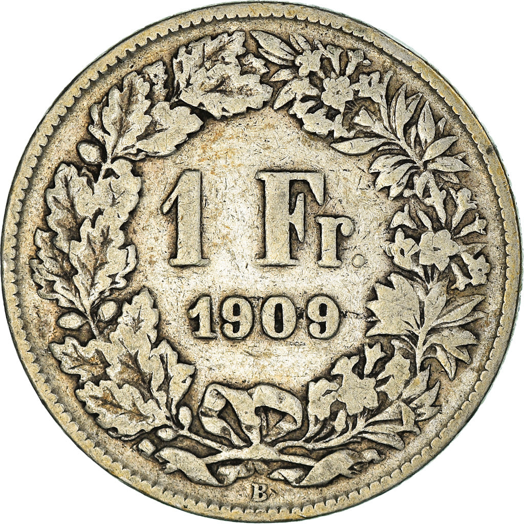 Coin, Switzerland, Franc, 1909, Bern, VF(20-25), Silver, KM:24