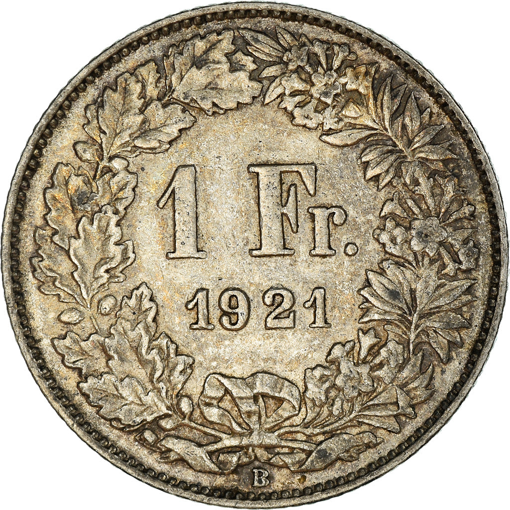 Coin, Switzerland, Franc, 1921, AU(50-53), Silver, KM:24