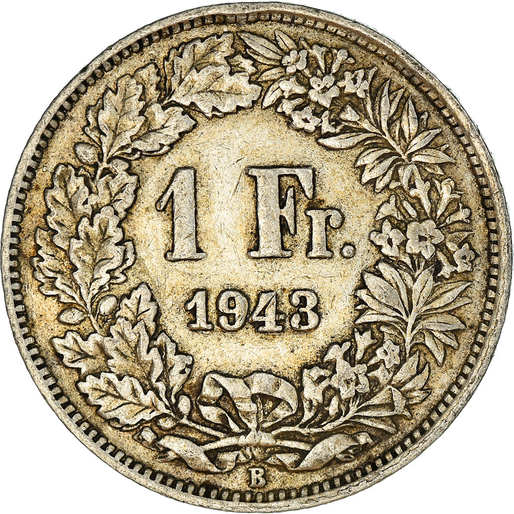Coin, Switzerland, Franc, 1943, Bern, AU(50-53), Silver, KM:24