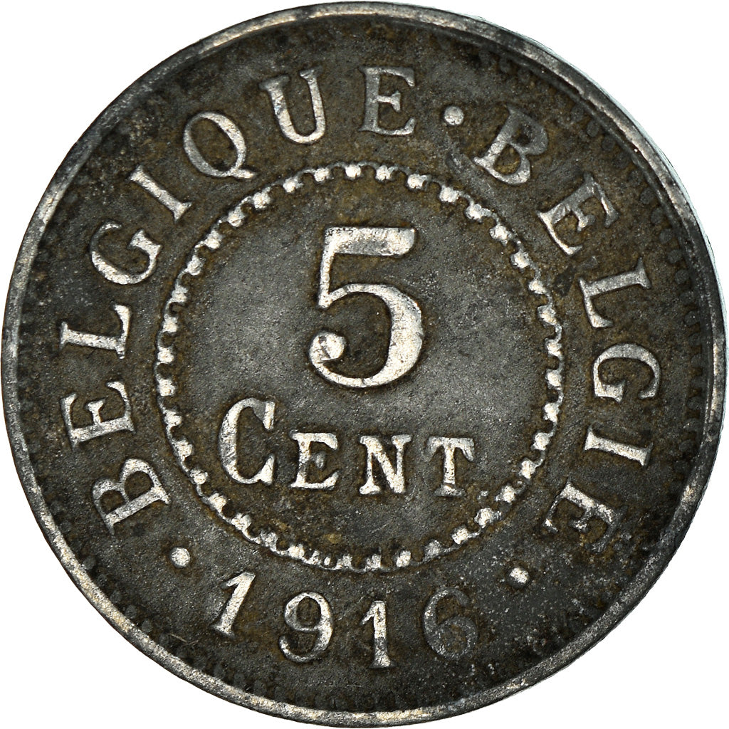 Coin, Belgium, 5 Centimes, 1916, VF(30-35), Zinc, KM:80
