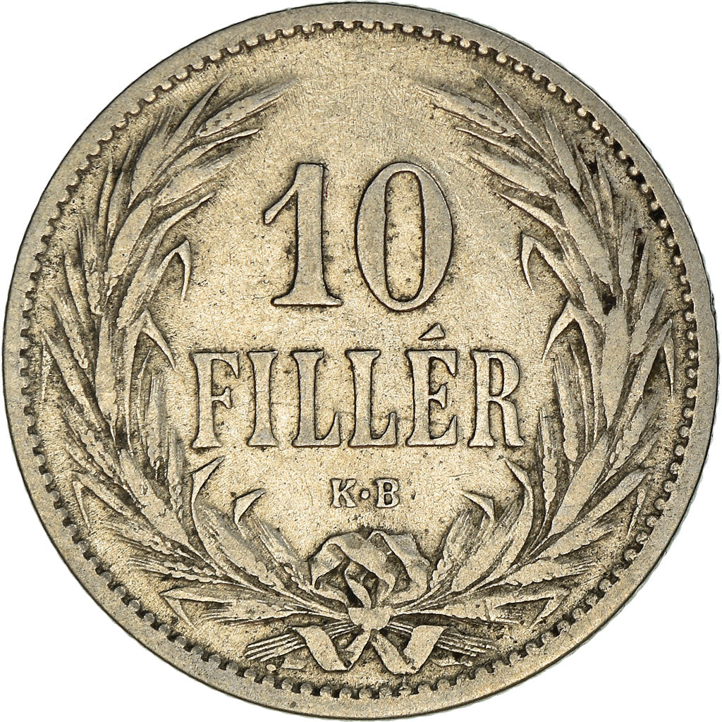 Coin, Hungary, Franz Joseph I, 10 Filler, 1894, Kormoczbanya, EF(40-45), Nickel