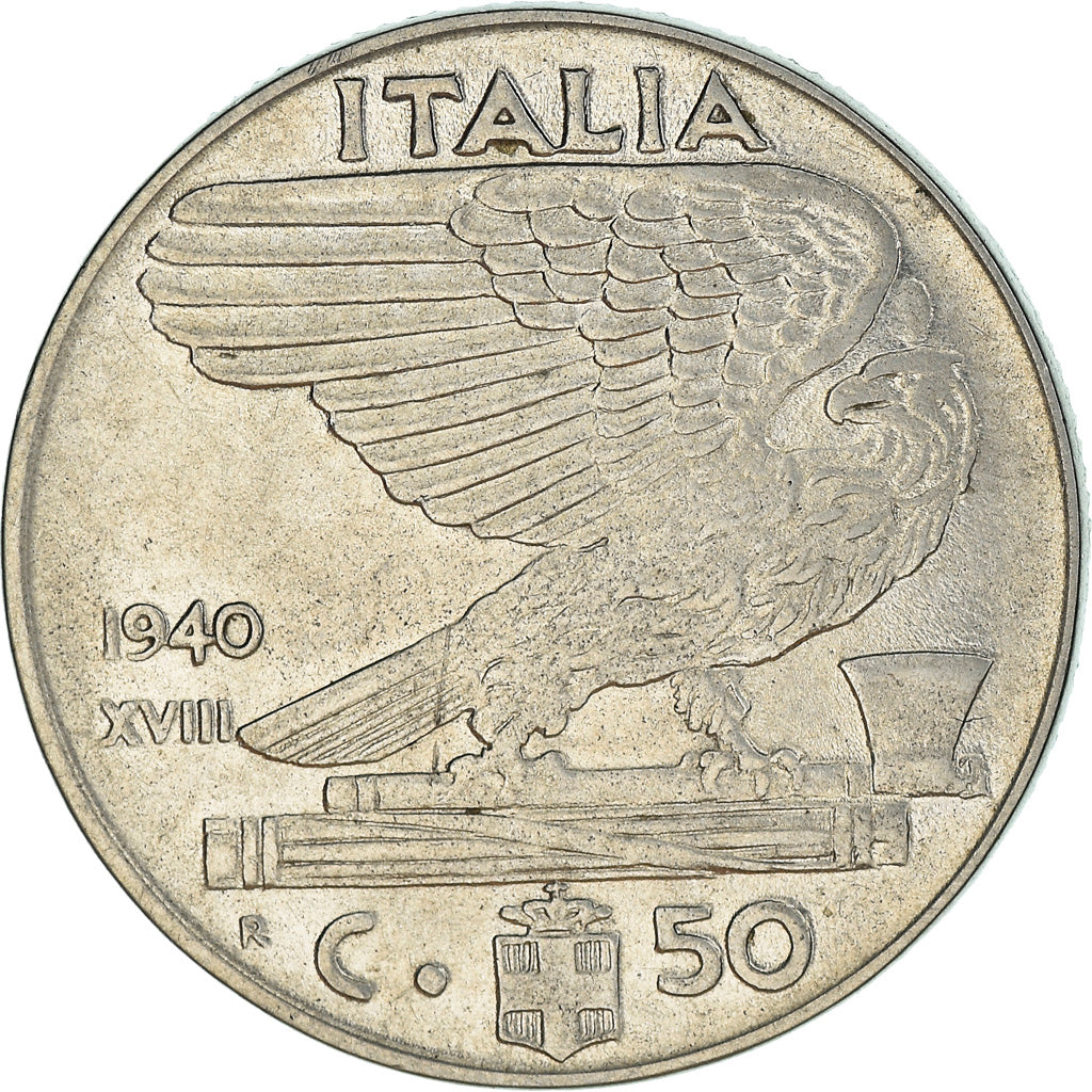 Coin, Italy, Vittorio Emanuele III, 50 Centesimi, 1940, Rome, AU(50-53)