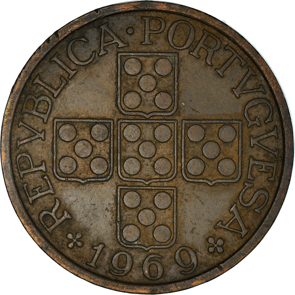 Moeda, Portugal, Escudo, 1969, AU(50-53), Bronze, KM:597