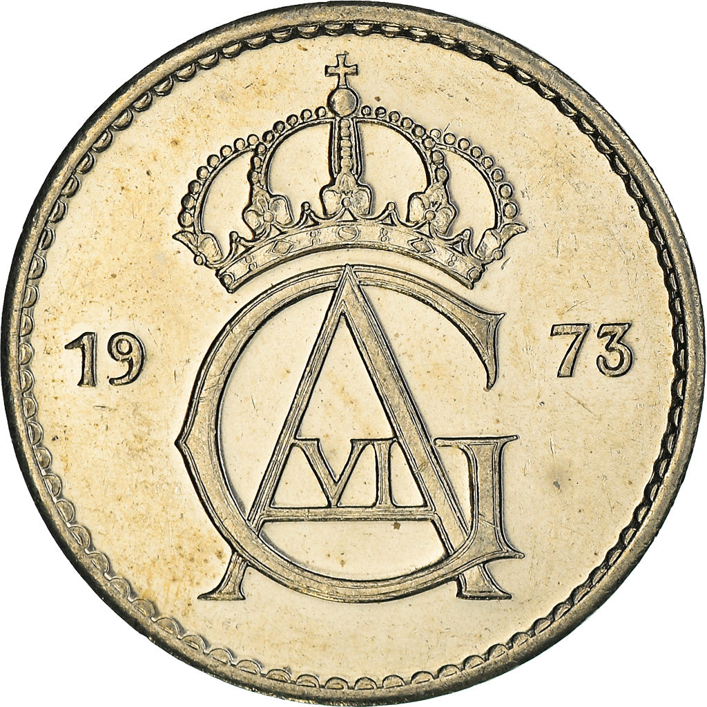 Coin, Sweden, Gustaf VI, 50 Öre, 1973, AU(50-53), Copper-nickel, KM:837