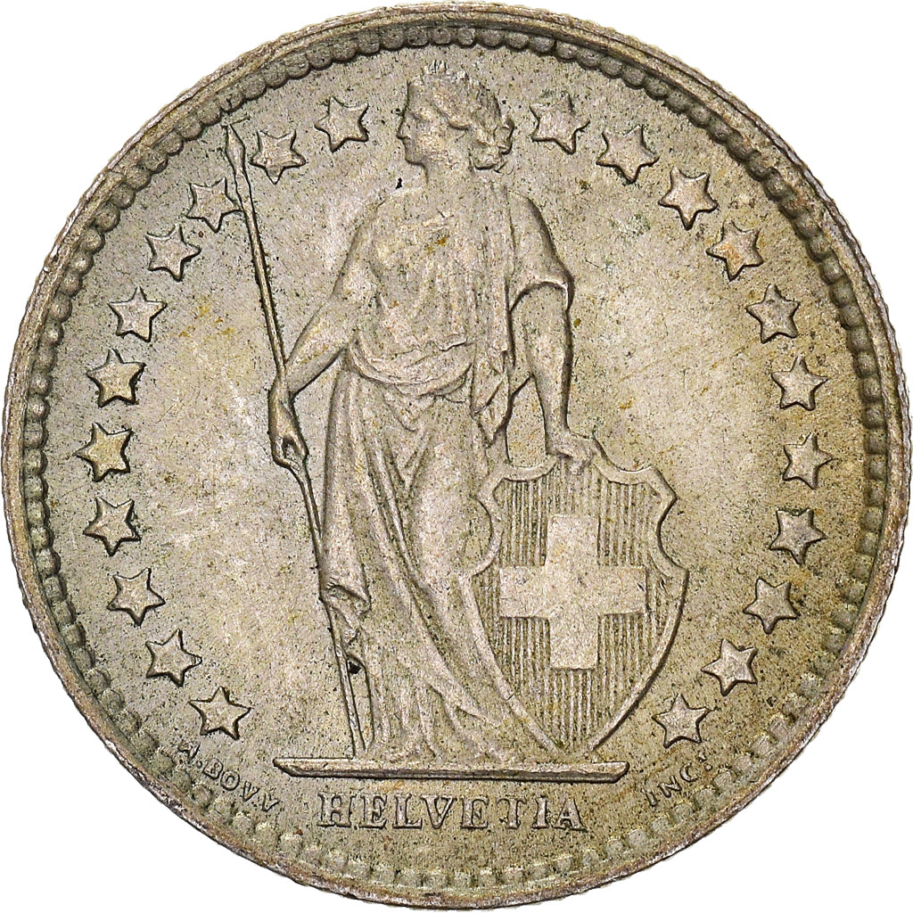Coin, Switzerland, 1/2 Franc, 1959, Bern, EF(40-45), Silver, KM:23