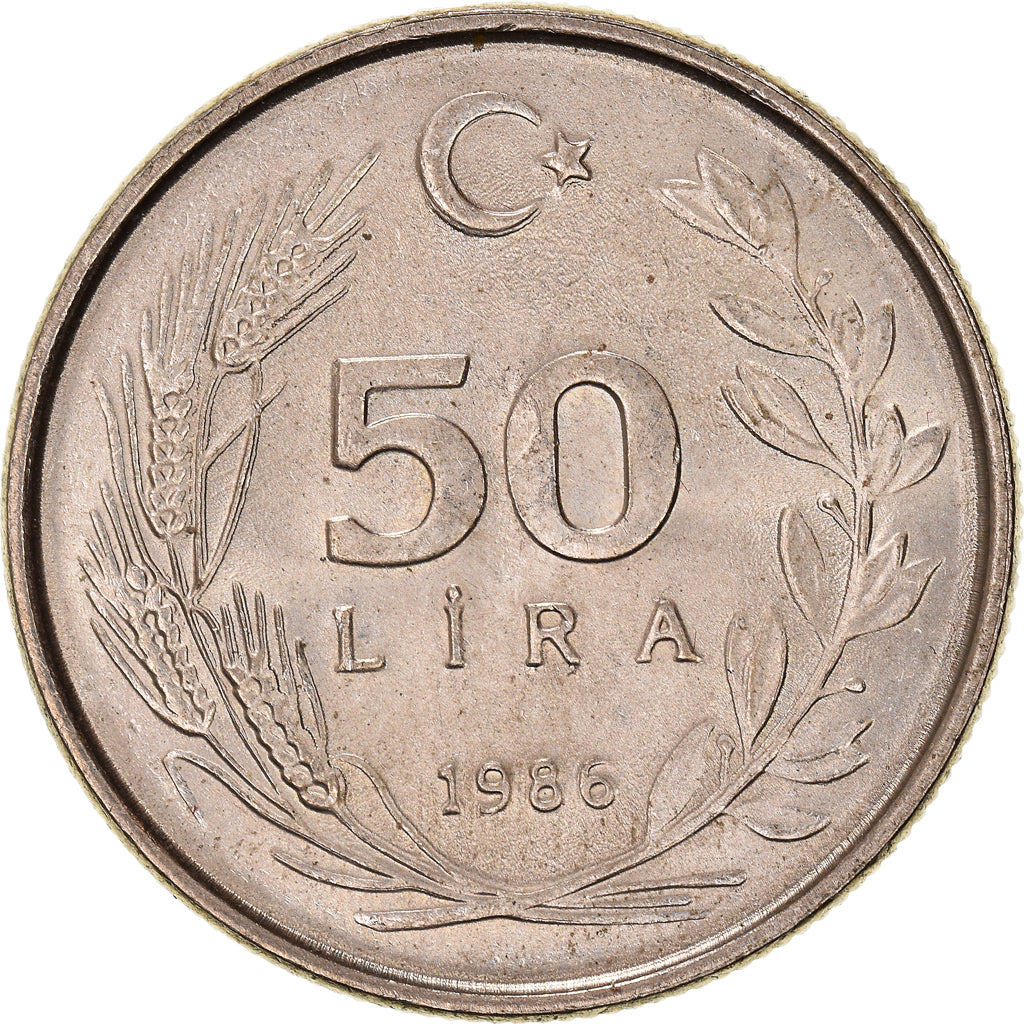 Moneta, Turchia, 50 Lira, 1986, SPL-, Rame-nichel-zinco, KM:966