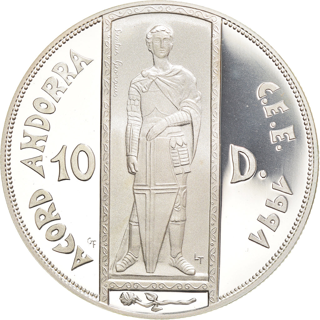 Münze, Andorra, 10 Diners, 1993, Proof / BE, STGL, Silber, KM:89