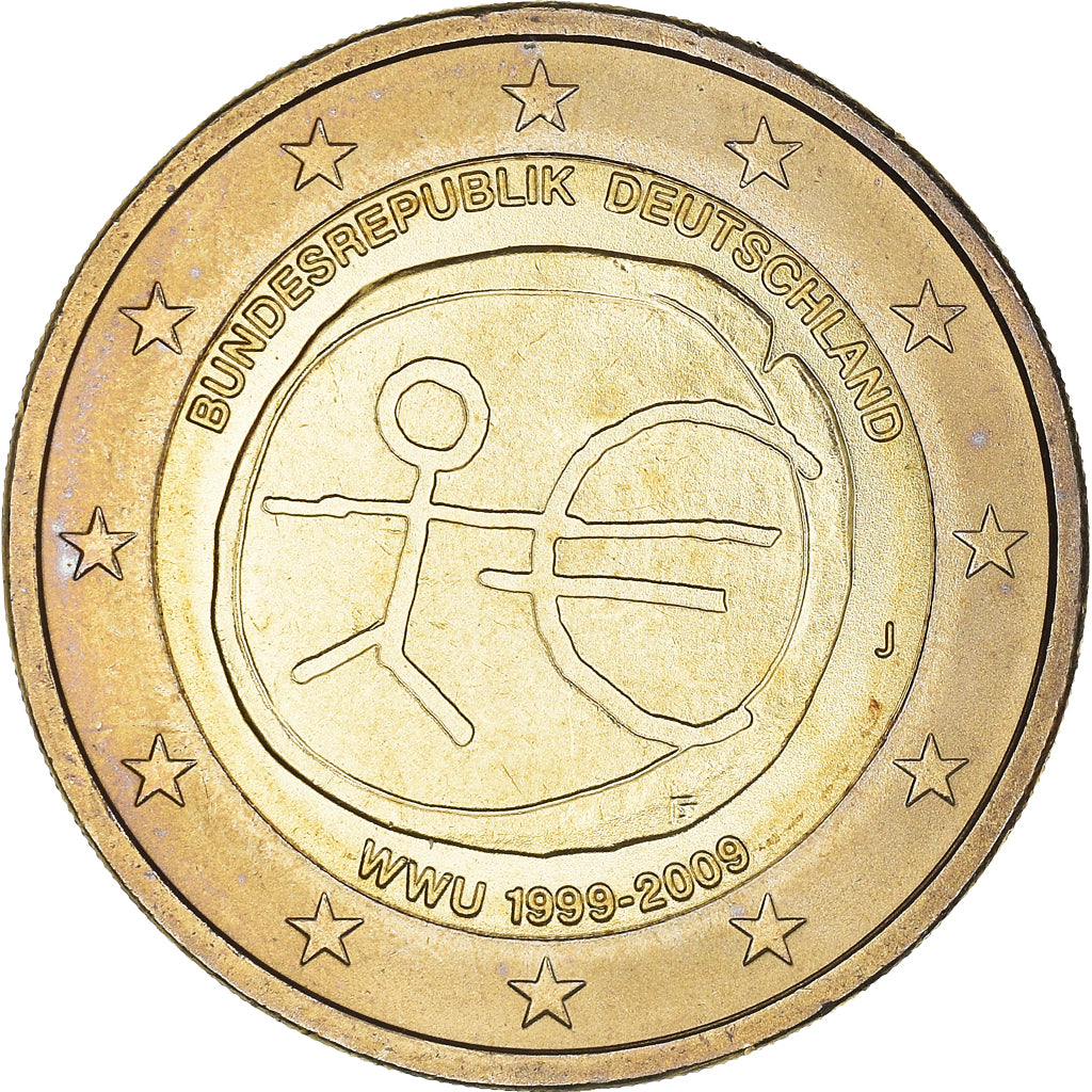 GERMANY - FEDERAL REPUBLIC, 2 Euro, 2009, Hambourg, MS(63), Bi-Metallic, KM:277