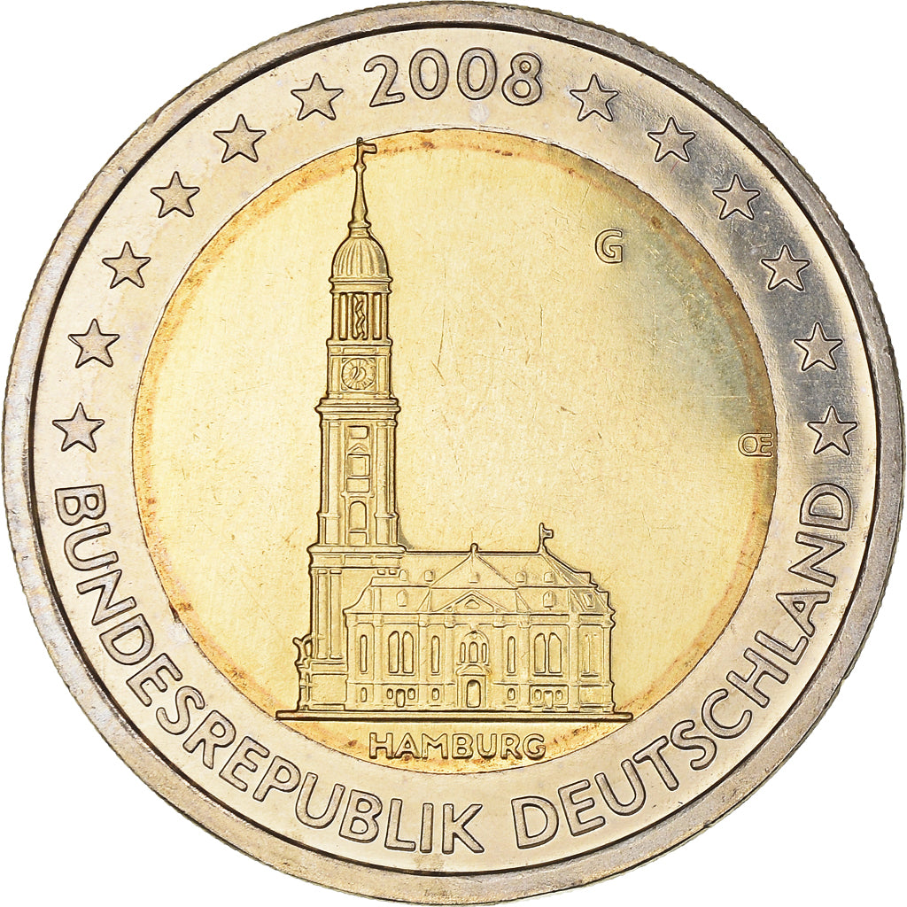 GERMANY - FEDERAL REPUBLIC, 2 Euro, 2008, Karlsruhe, MS(60-62), Bi-Metallic