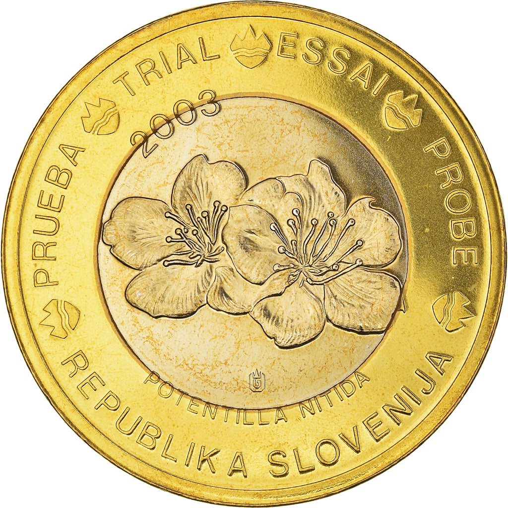Slovenia, Euro, 2003, unofficial private coin, MS(63), Copper Plated Steel