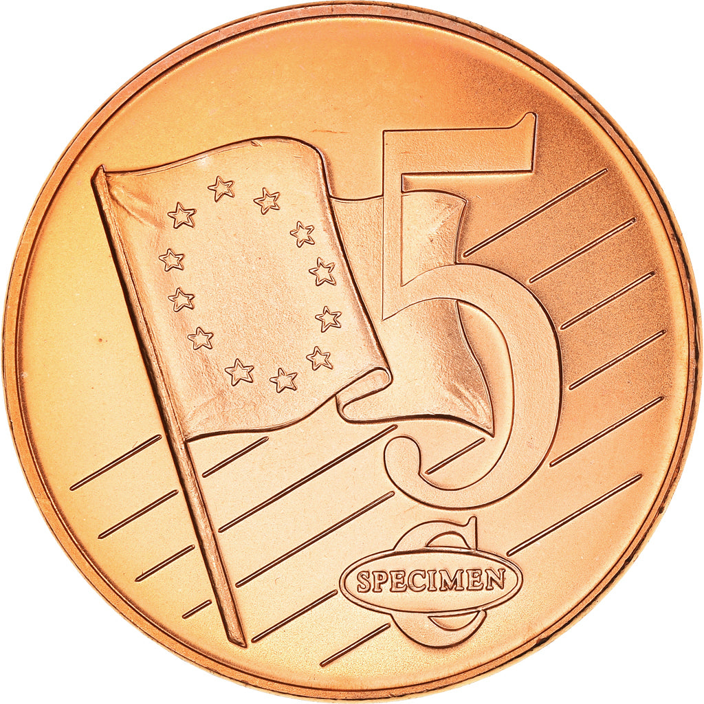 Danimarca, 5 Euro Cent, 2002, unofficial private coin, SPL, Acciaio placcato