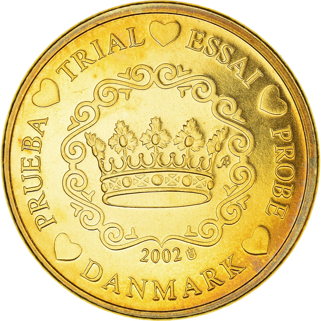 Danemark, 10 Euro Cent, 2002, unofficial private coin, SPL+, Cuivre plaqué