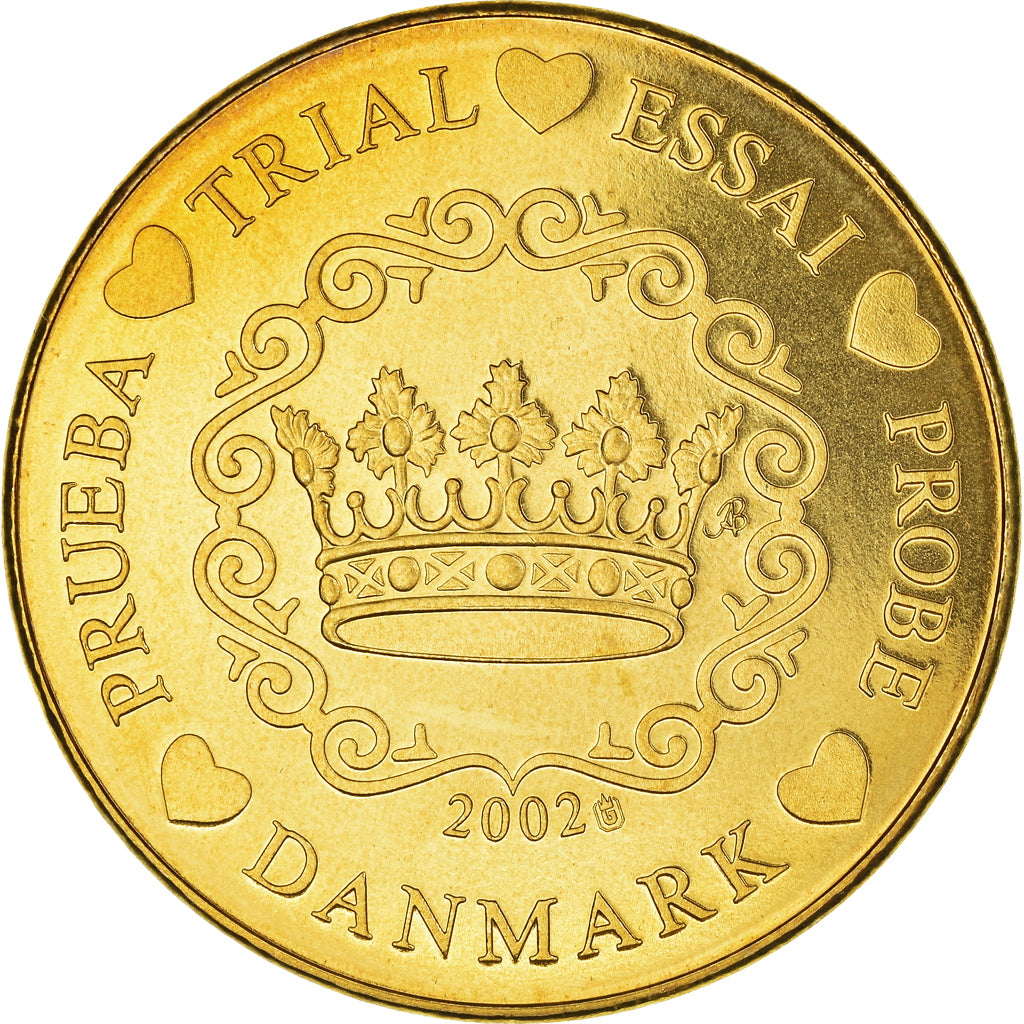 Danemark, 20 Euro Cent, 2002, unofficial private coin, FDC, Cuivre plaqué acier