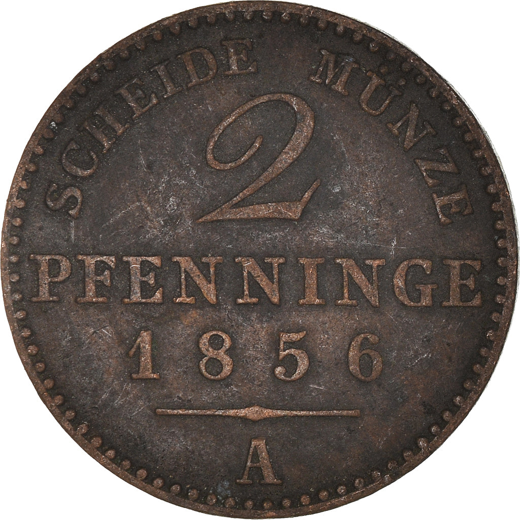 Coin, German States, PRUSSIA, Friedrich Wilhelm IV, 2 Pfennig, 1856, Berlin