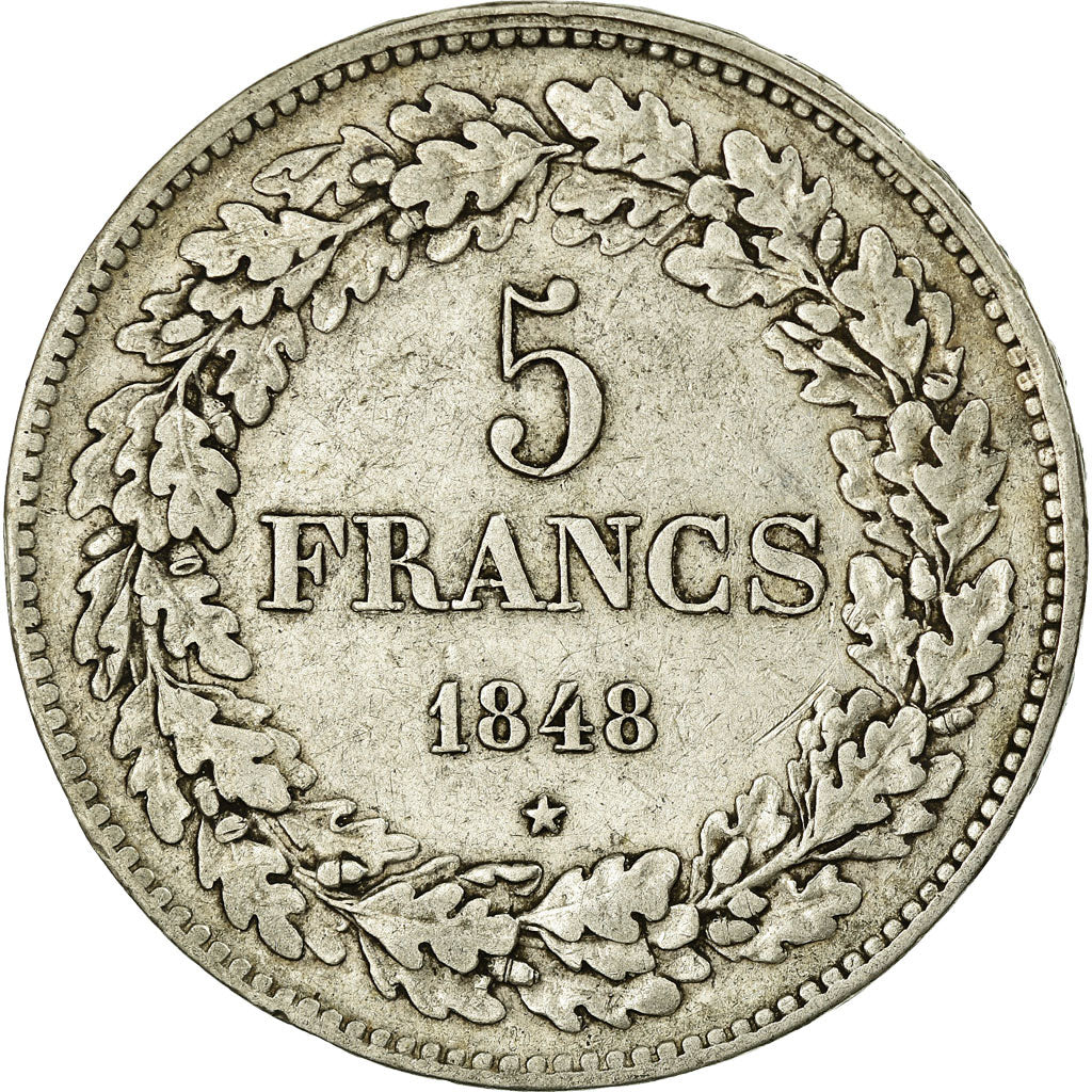 Coin, Belgium, Leopold I, 5 Francs, 5 Frank, 1848, EF(40-45), Silver, KM:3.2