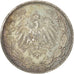 Coin, GERMANY - EMPIRE, 1/2 Mark, 1907, Hambourg, EF(40-45), Silver, KM:17
