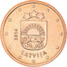 Latvia, 2 Euro Cent, 2014, Stuttgart, VZ, Copper Plated Steel, KM:151