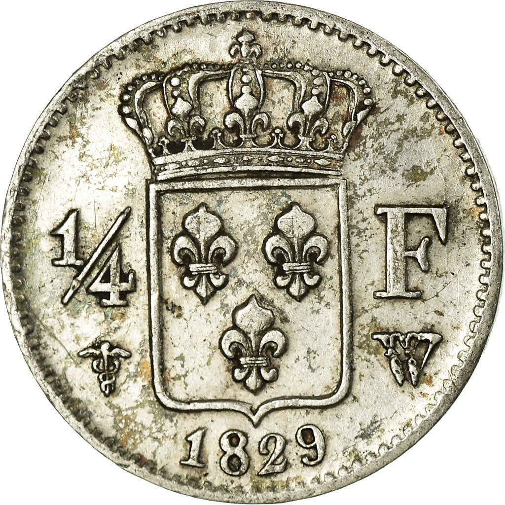 Moneda, Francia, Charles X, 1/4 Franc, 1829, Lille, EBC, Plata, KM:722.12