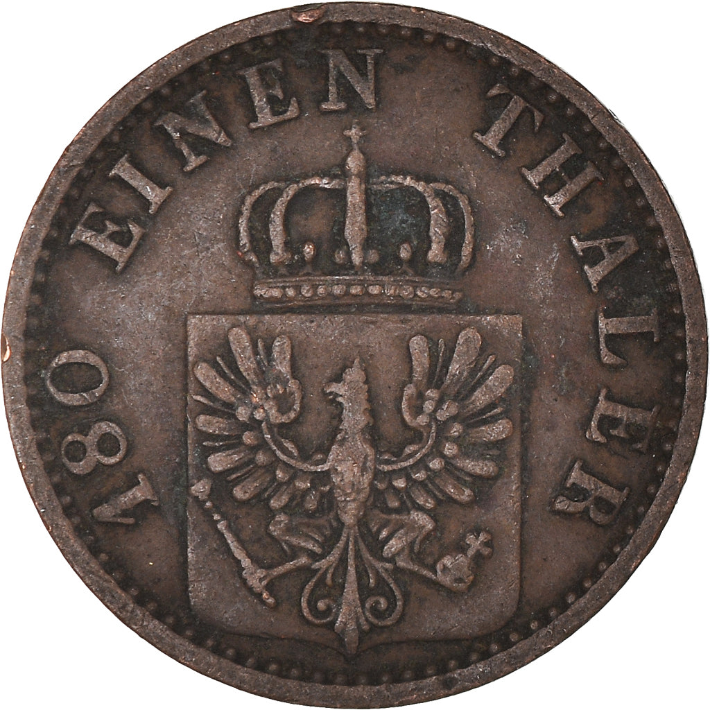 Coin, German States, PRUSSIA, Wilhelm I, 2 Pfennig, 1867, Dresde, EF(40-45)