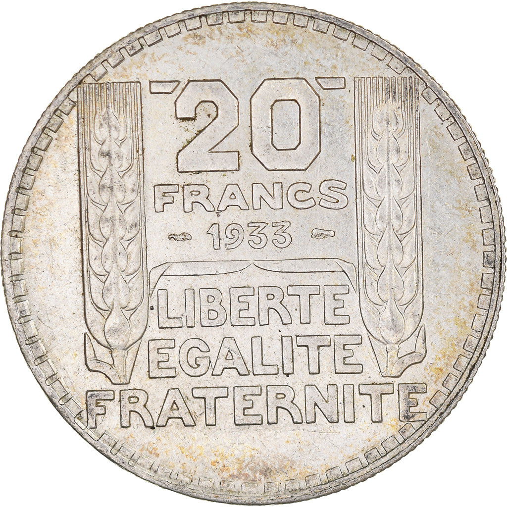Coin, France, Turin, 20 Francs, 1933, Paris, Rameaux courts, AU(55-58), Silver