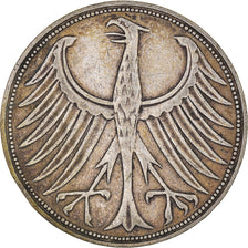 Coin, GERMANY - FEDERAL REPUBLIC, 5 Mark, 1951, Stuttgart, EF(40-45), Silver