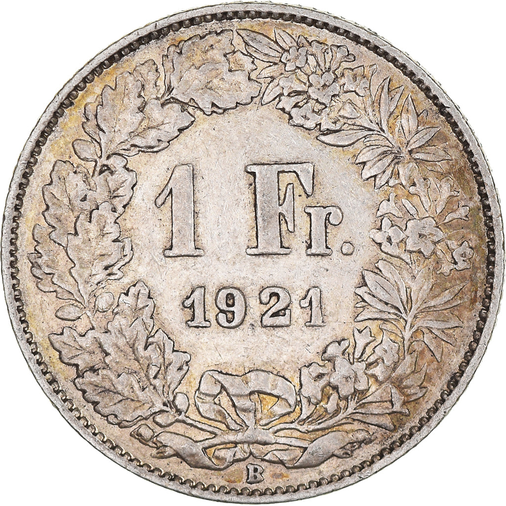 Coin, Switzerland, Franc, 1921, Bern, EF(40-45), Silver, KM:24