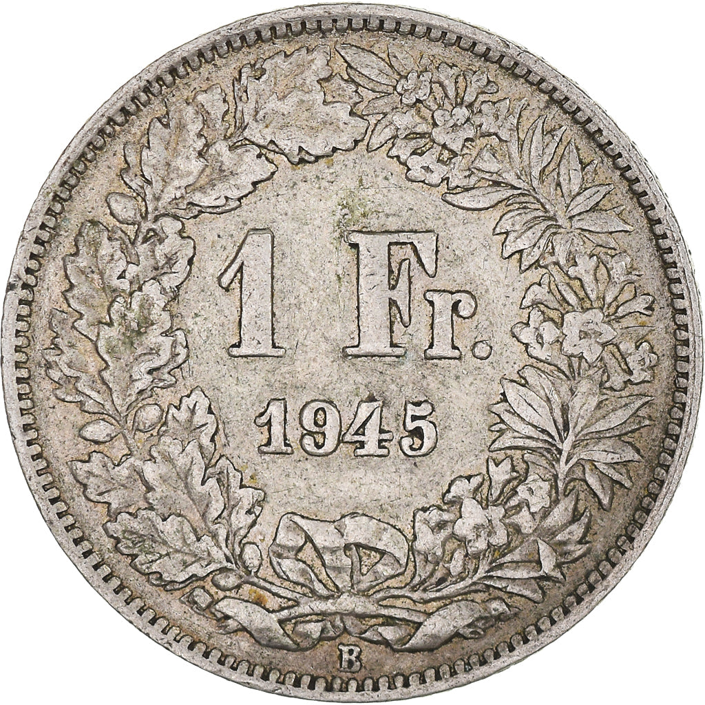 Coin, Switzerland, Franc, 1945, Bern, EF(40-45), Silver, KM:24