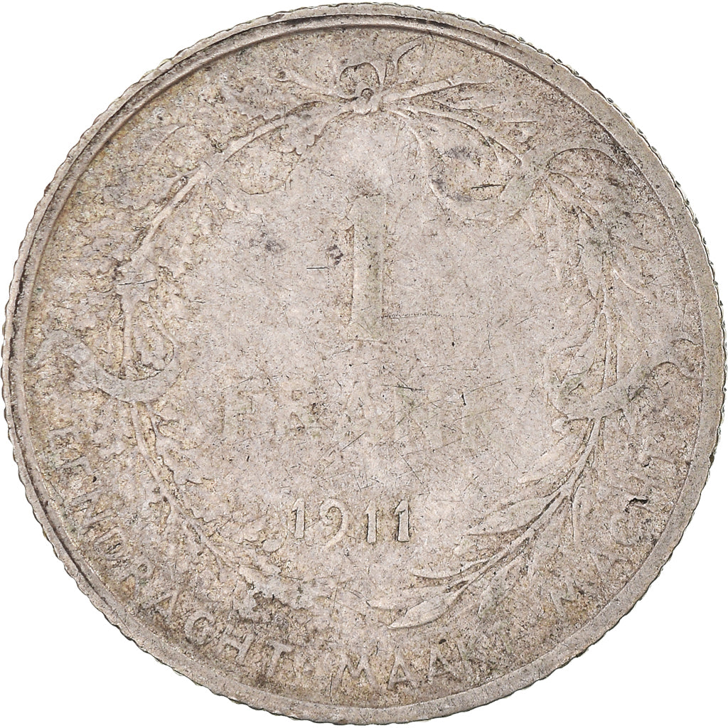 Moneda, Bélgica, Franc, 1911, BC+, Plata, KM:73.1