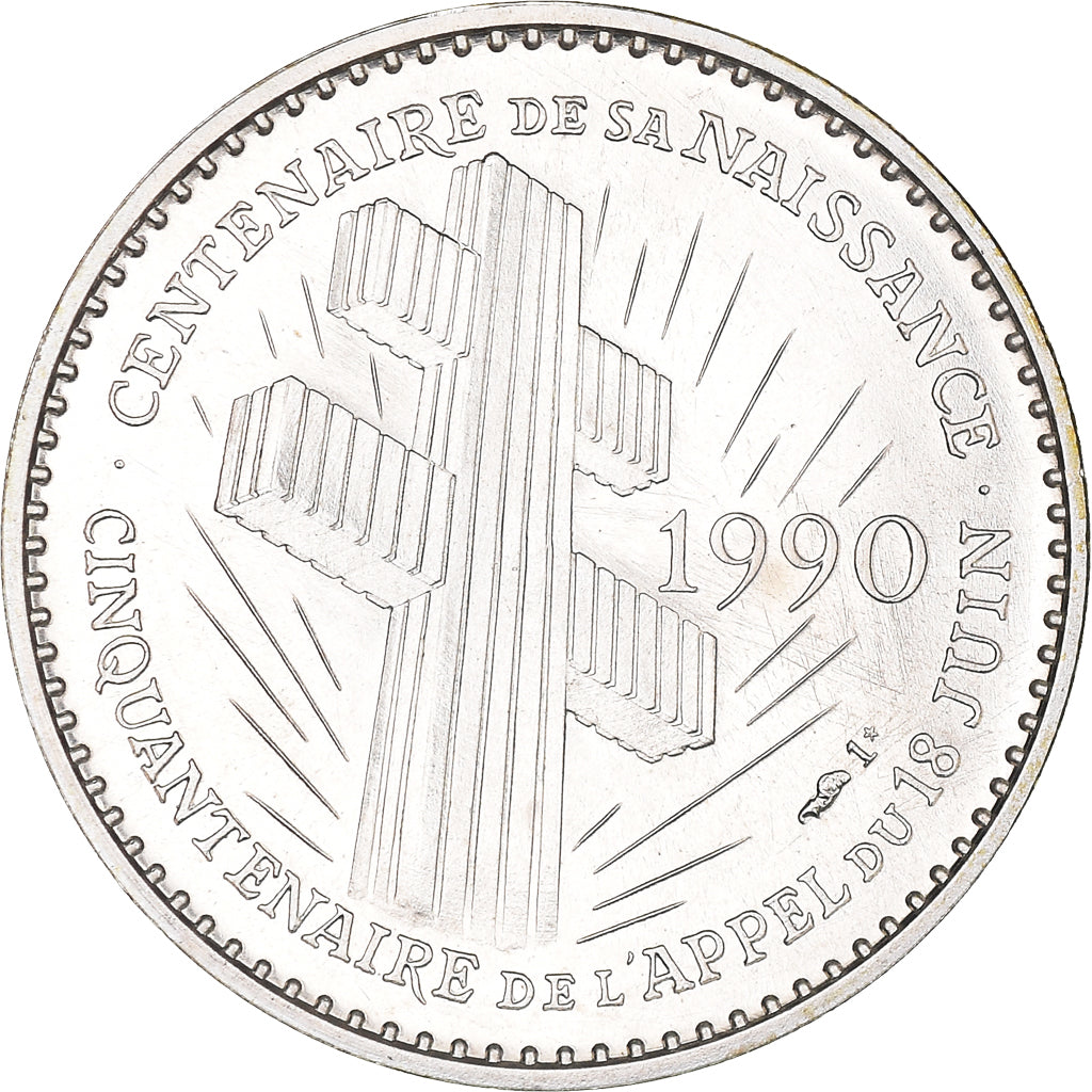 France, Medal, 100e anniversaire de la naissance de Charles de Gaulle, 1990