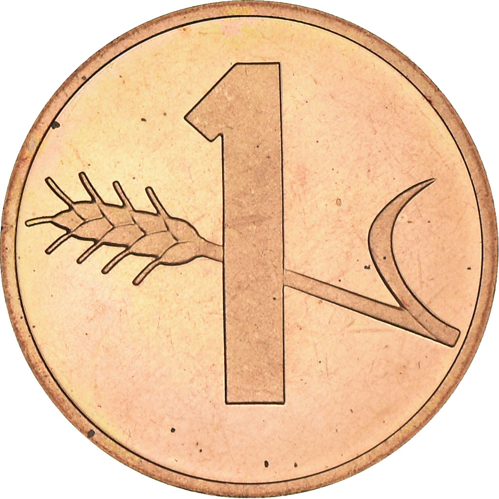 Coin, Switzerland, Rappen, 1980, Bern, Proof, MS(63), Bronze, KM:46