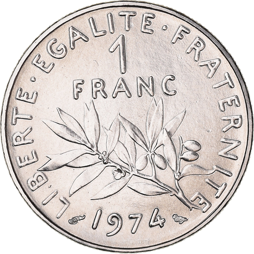 Coin, France, Semeuse, Franc, 1974, Paris, FDC, MS(65-70), Nickel, KM:925.1
