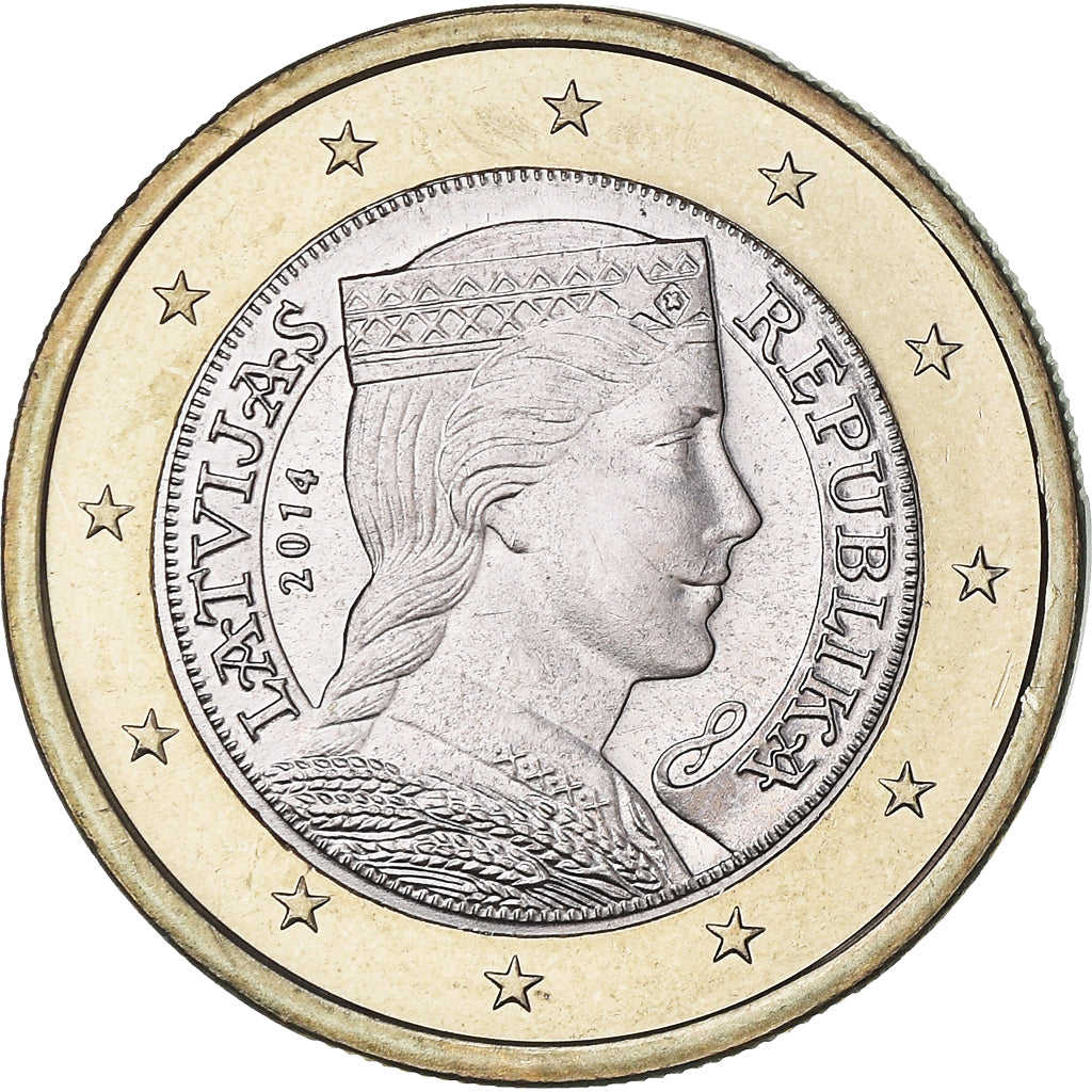 Latvia, Euro, 2014, Stuttgart, MS(60-62), Bi-Metallic, KM:156