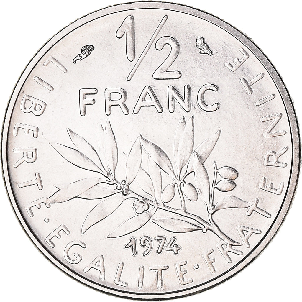 Coin, France, Semeuse, 1/2 Franc, 1974, Paris, MS(65-70), Nickel, KM:931.1