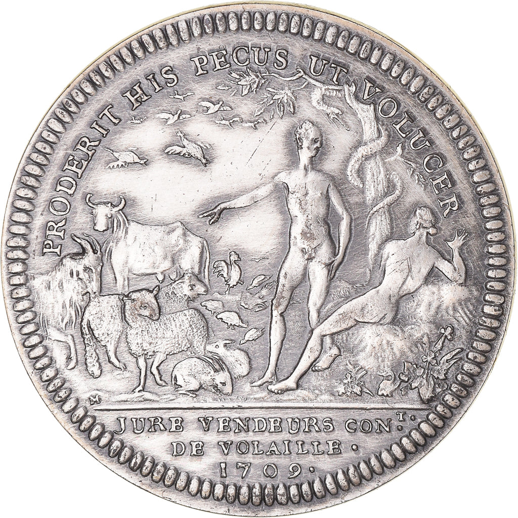 France, Token, Royal, Politics, Society, War, 1709, MS(65-70), Silver