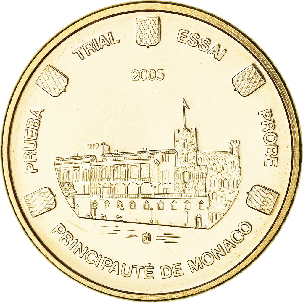 Mónaco, 10 Euro Cent, 2005, unofficial private coin, MS(65-70), Latão
