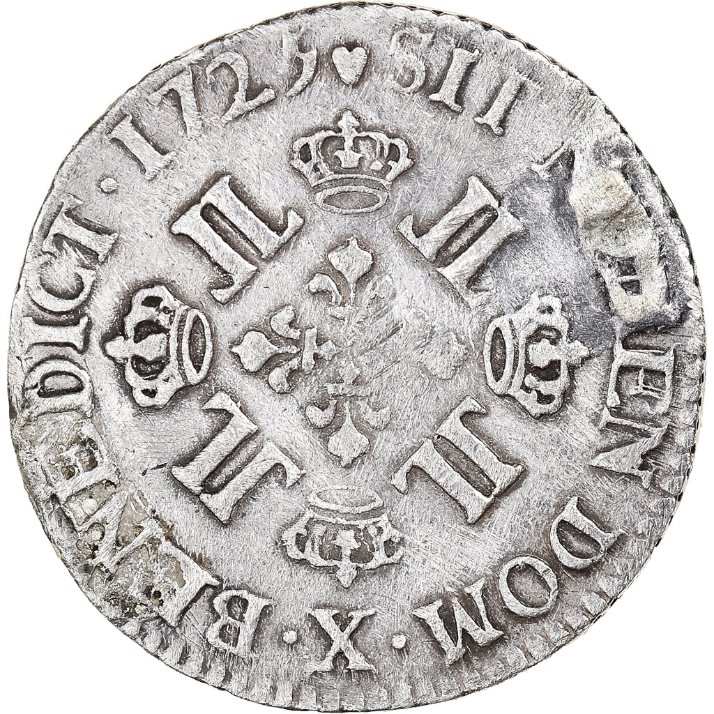 Moneda, Francia, Louis XV, 1/4 Écu aux 8 L, 30 Sols, 1/4 ECU, 1725, Amiens
