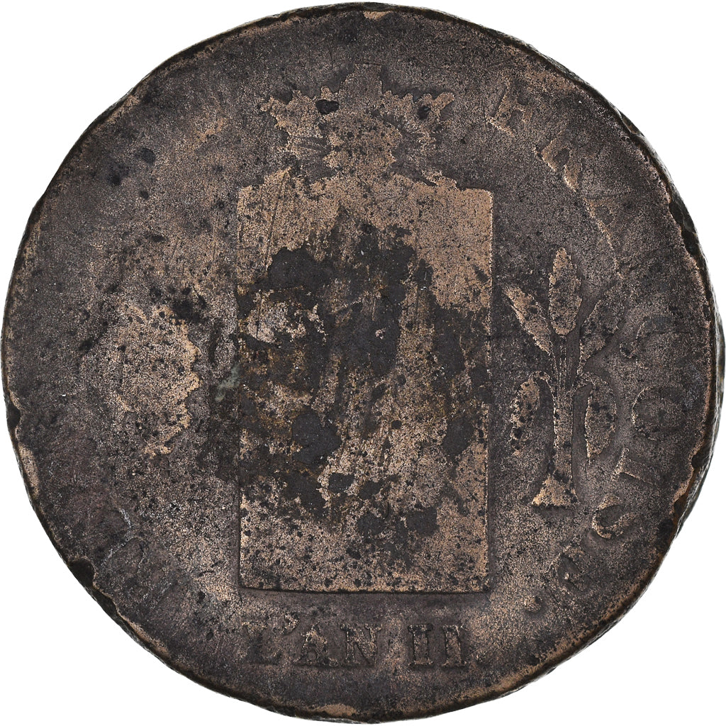 Coin, France, 2 sols à la Balance, 1793, VG(8-10), Bronze