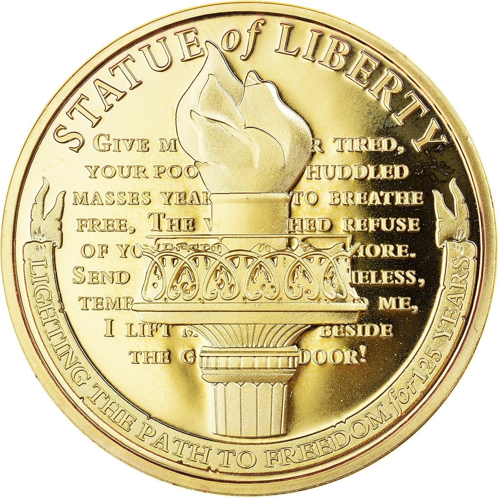 États-Unis, Médaille, Statue de la Liberté, FDC, Copper Gilt