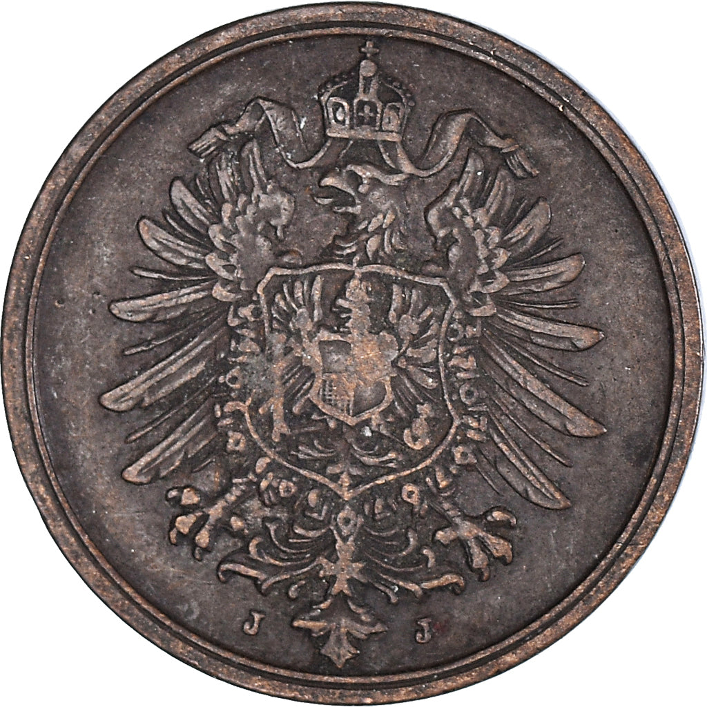 Coin, GERMANY - EMPIRE, Wilhelm I, 2 Pfennig, 1875, Hambourg, EF(40-45), Copper