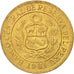 Coin, Peru, 5 Soles, 1981, AU(55-58), Brass, KM:271