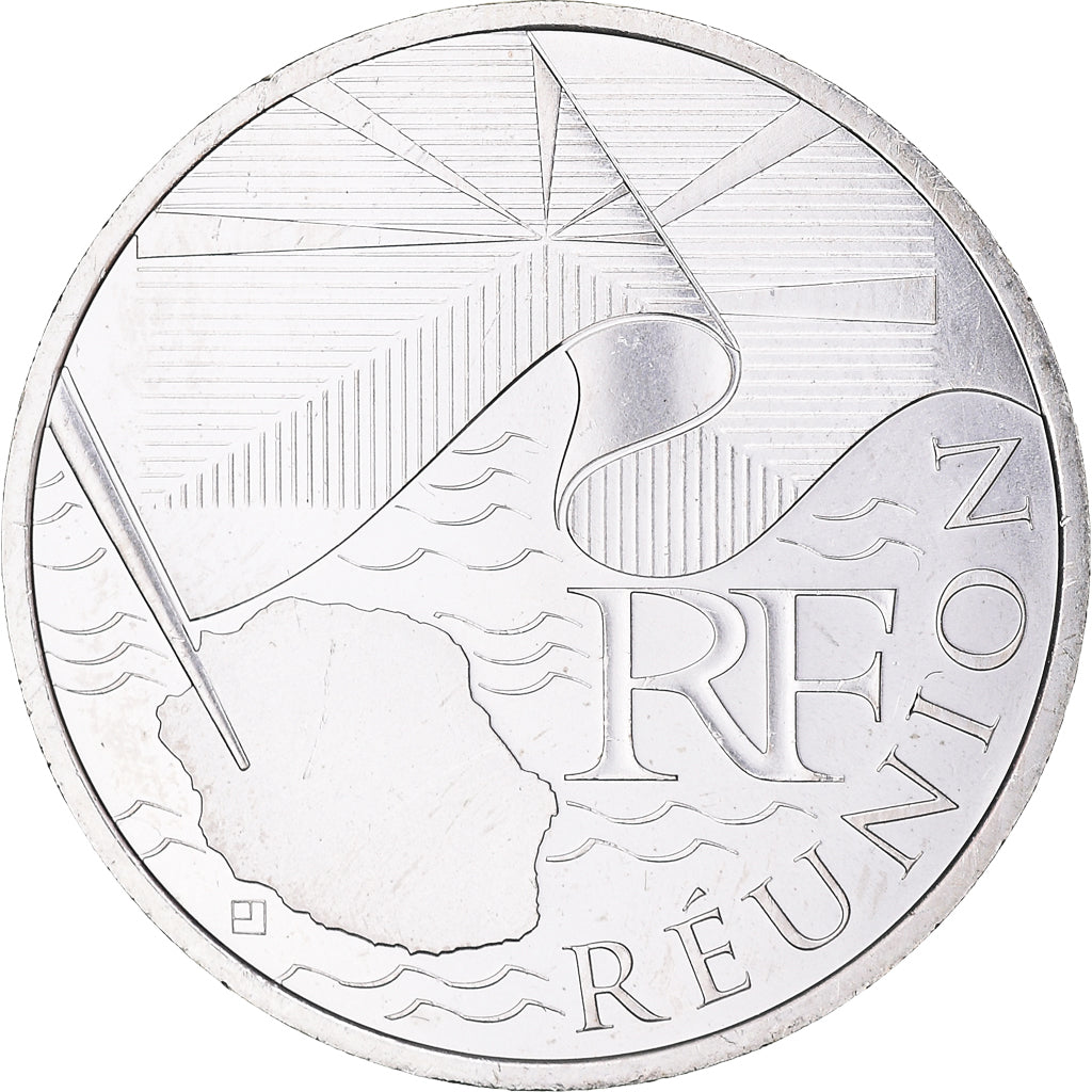 Francja, 10 Euro, Réunion, 2010, Paris, MS(63), Srebro, KM:1669