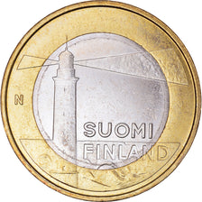 Finlândia, 5 Euro, Le phare de Sälskär, 2013, AU(55-58), Bimetálico