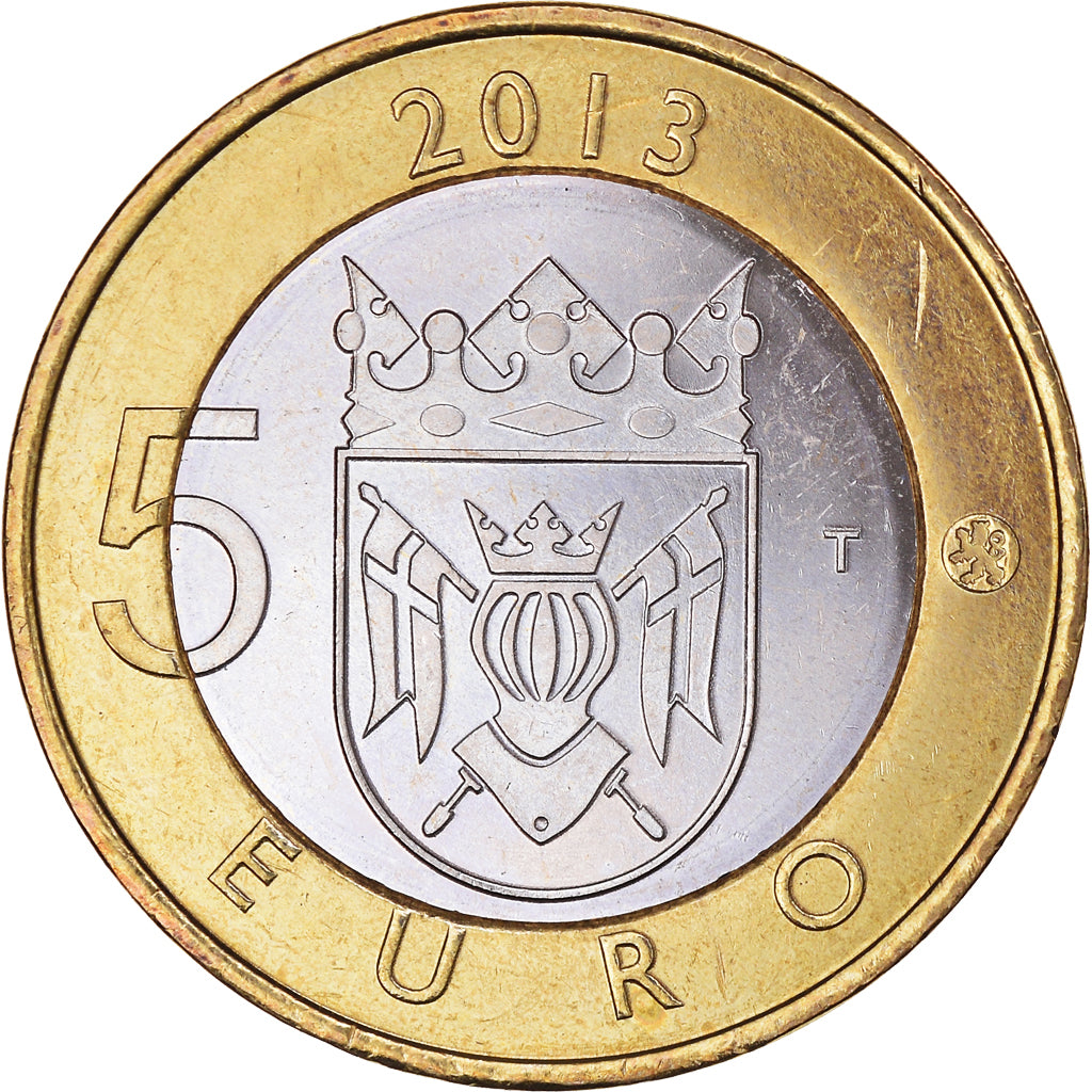 Finlande, 5 Euro, La cathédrale de Turku, 2013, TTB+, Bimétallique